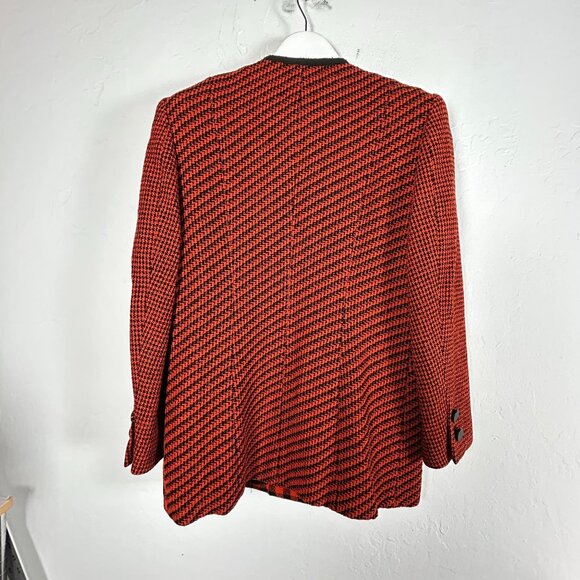 Vintage Ruty Paris Womens Gingham Checkered Button Front Jacket Coat Size 42 Red - Picture 2 of 10